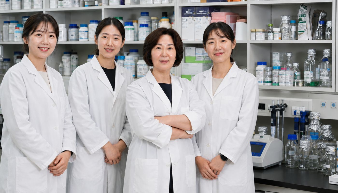 연구환경에서 소재를 관찰하는 기운찬의 연구 과정